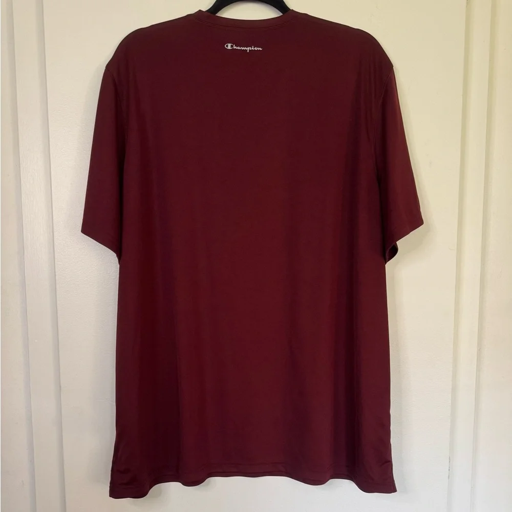 Champion Men's Burgundy Athletic T-Shirt 2XL Short Sleeve Logo Tee - Picture 4 of 4
